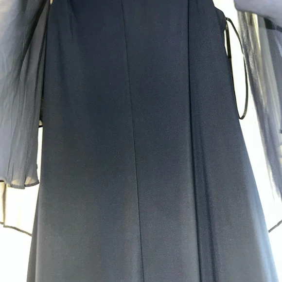 Xscape Navy Dress with Embellished Details - Picture 3 of 4